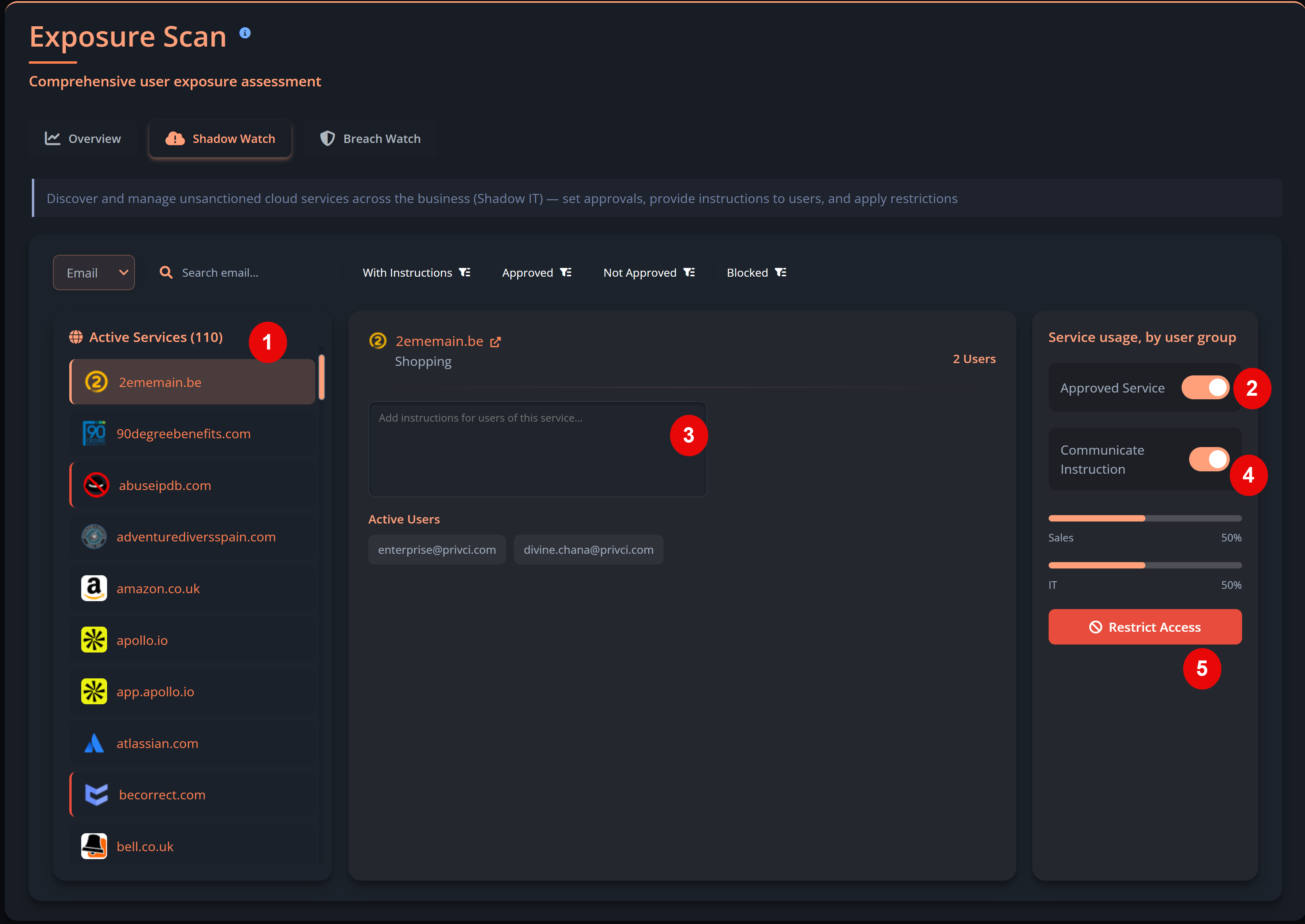 Shadow Watch service details